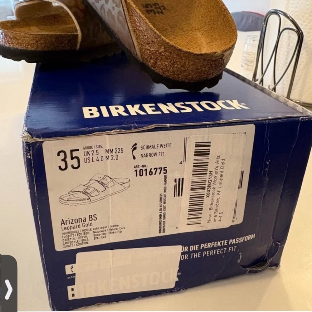 Birkenstock Arizona Leopard Gold Sandals - Picture 2 of 3